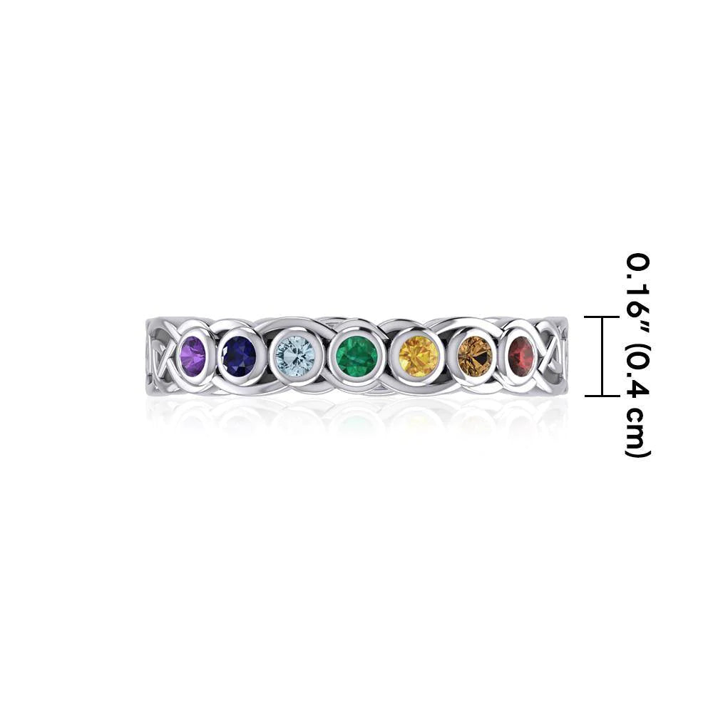 Chakra Band Silver Ring