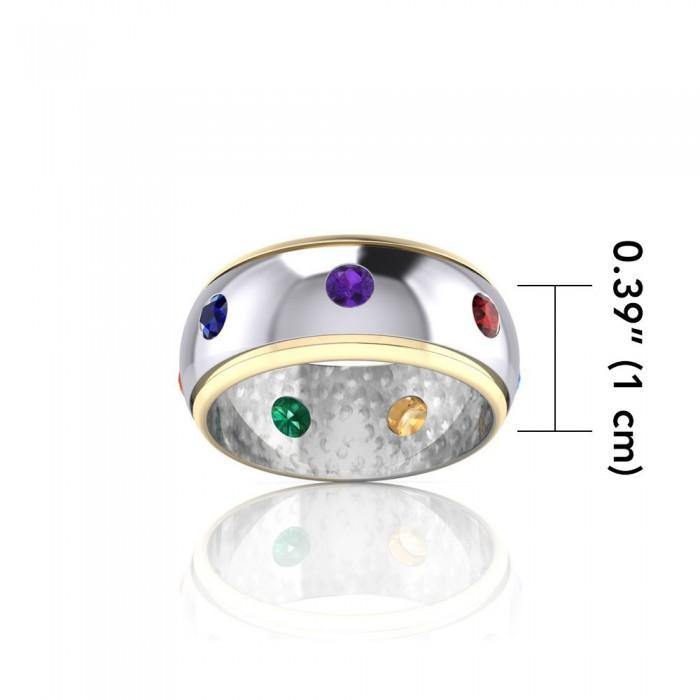 Silver and Gold Chakra Ring