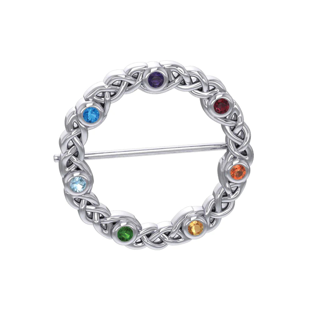 Chakra Silver Brooch