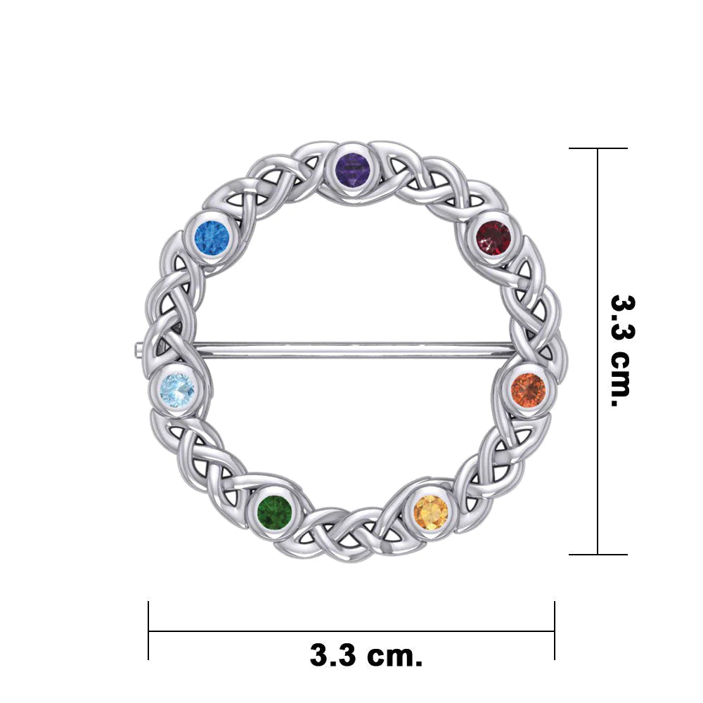 Chakra Silver Brooch