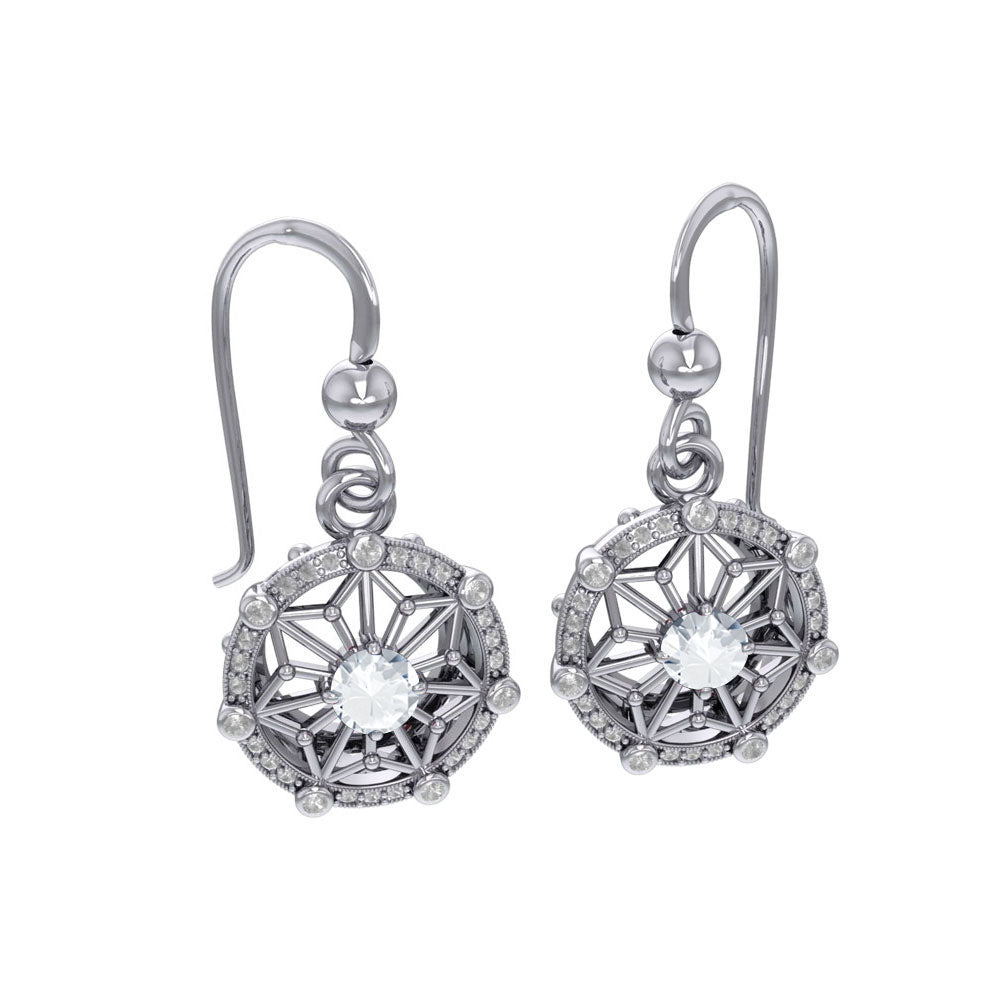 Women's Elegant Circle Symbol Earring Set (Silver)