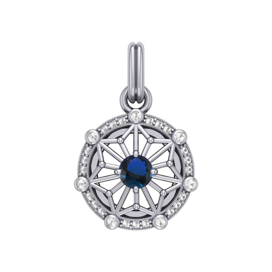 Women's Large Elegant Circle Symbol Pendant (Silver)