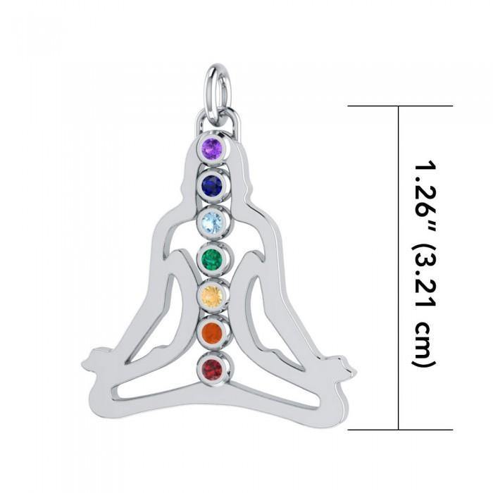 Silver Chakra Silhouette Pendant