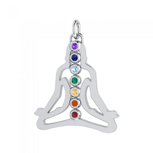 Silver Chakra Silhouette Pendant