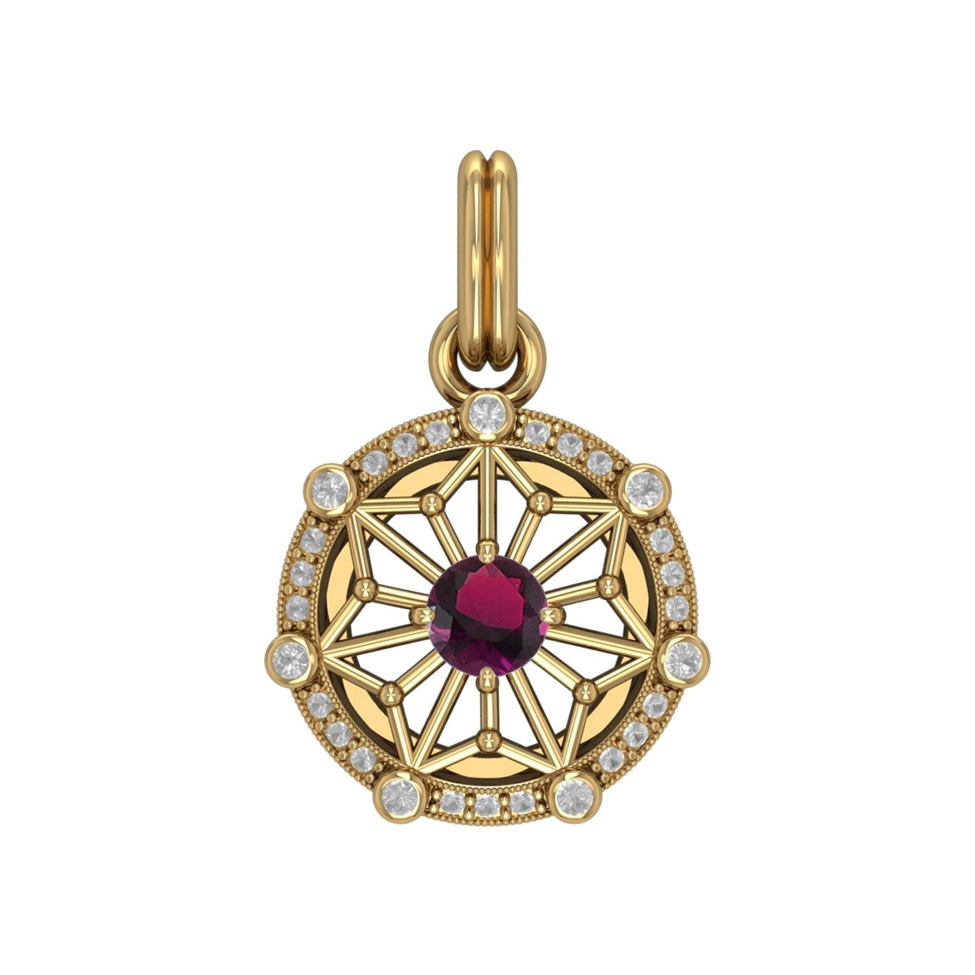 Gold Elegant Circle Symbol Pendant (Small)