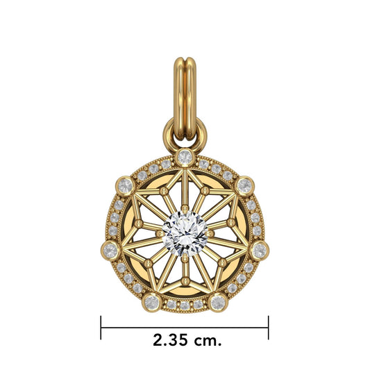 Women's Large Elegant Circle Symbol Pendant (Gold Plate)