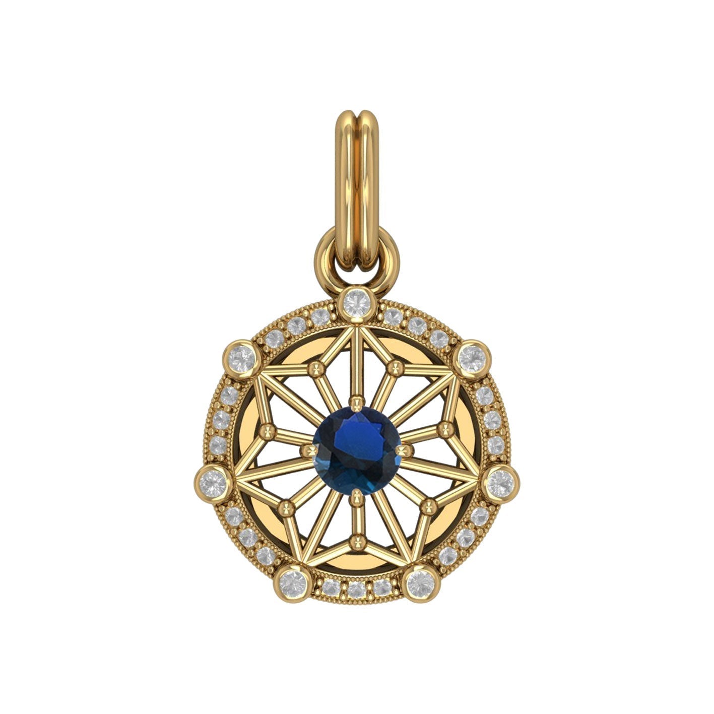 Gold Elegant Circle Symbol Pendant (Small)