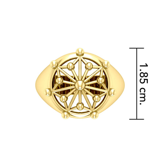 Men's Circle Symbol Ring - 14K Gold