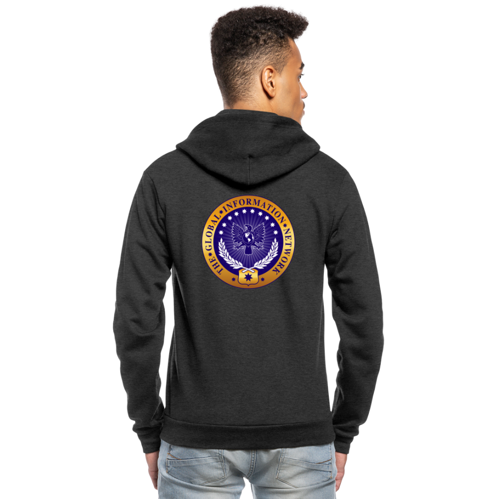 GIN Unisex Fleece Zip Hoodie - charcoal grey