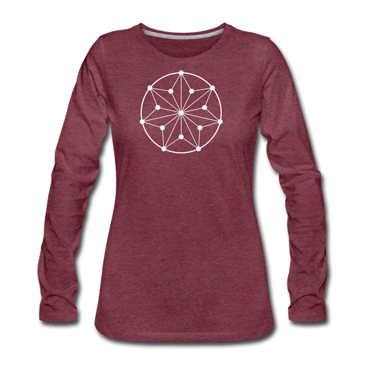 Women's Circle Premium Long Sleeve - heather burgundy
