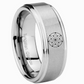 Circle Silver Tungsten Carbide Ring