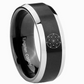 Circle - Silver/Black Tungsten Carbide Ring