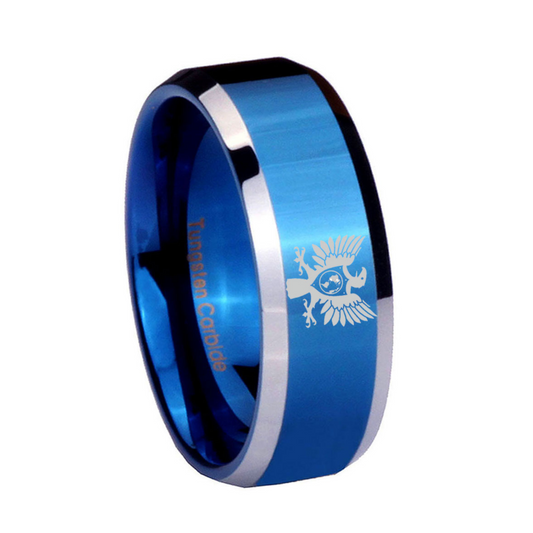 Eagle - Blue/Silver Tungsten Carbide Ring