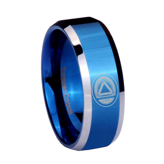 System - Blue/Silver Tungsten Carbide Ring