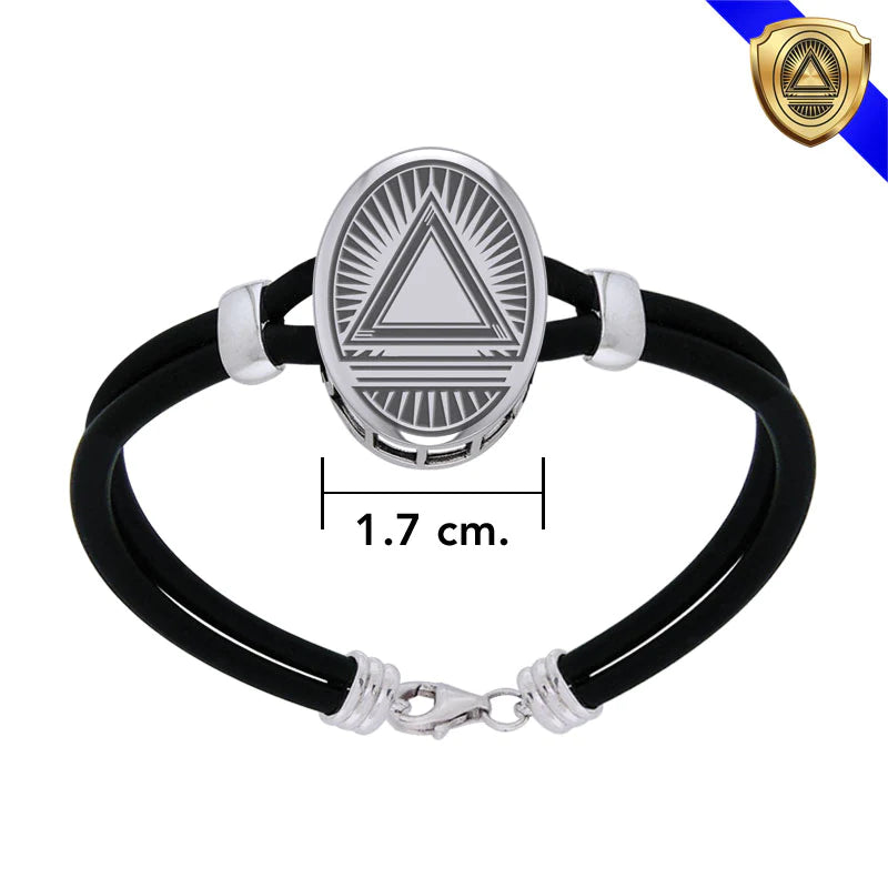 Símbolo del sistema y pulsera de caucho (plata)