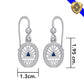 Women's Elegant System Symbol Pendant and Earring Set (Silver)