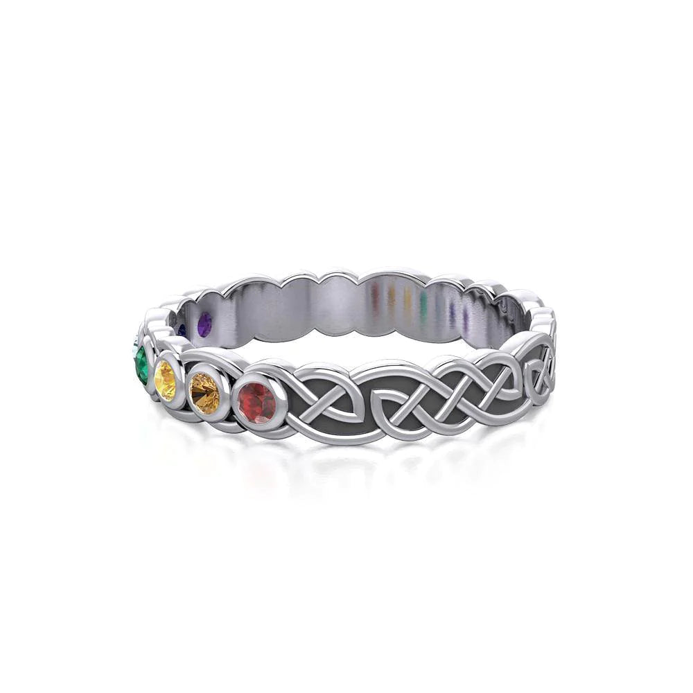 Chakra Band Silver Ring