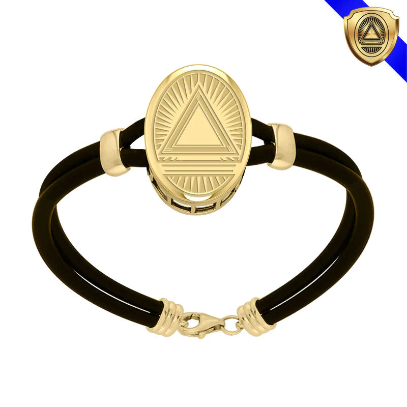 Símbolo del sistema y pulsera de caucho (baño de oro)