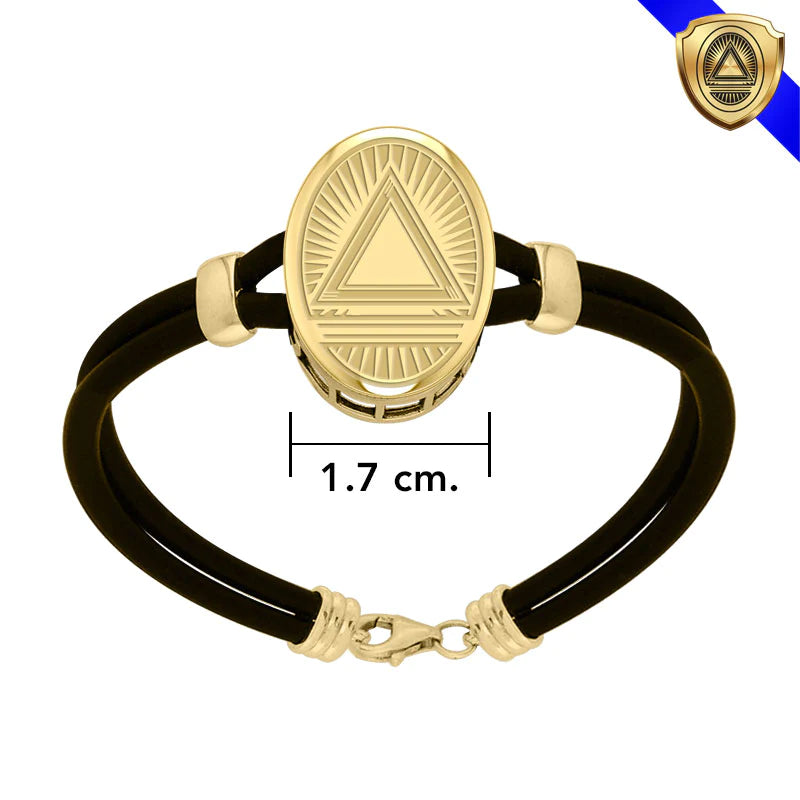 Símbolo del sistema y pulsera de caucho (baño de oro)