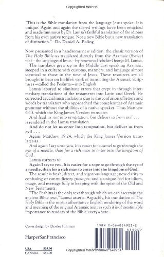 Santa Biblia: del antiguo texto oriental: traducción de George M. Lamsa del arameo de la Peshitta