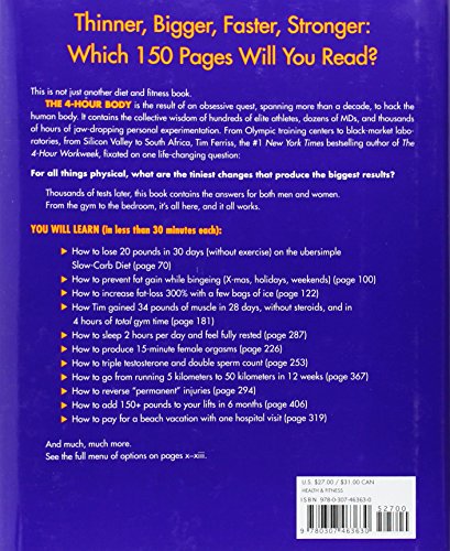 El cuerpo de 4 horas: una guía poco común para la pérdida rápida de grasa, sexo increíble y convertirse en superhumano