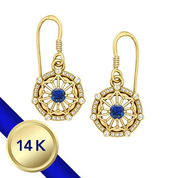 Gold Elegant Circle Symbol Earring Set