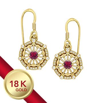 Gold Elegant Circle Symbol Earring Set