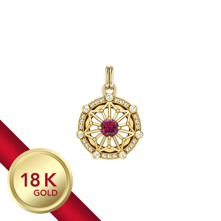 Gold Elegant Circle Symbol Pendant (Small)
