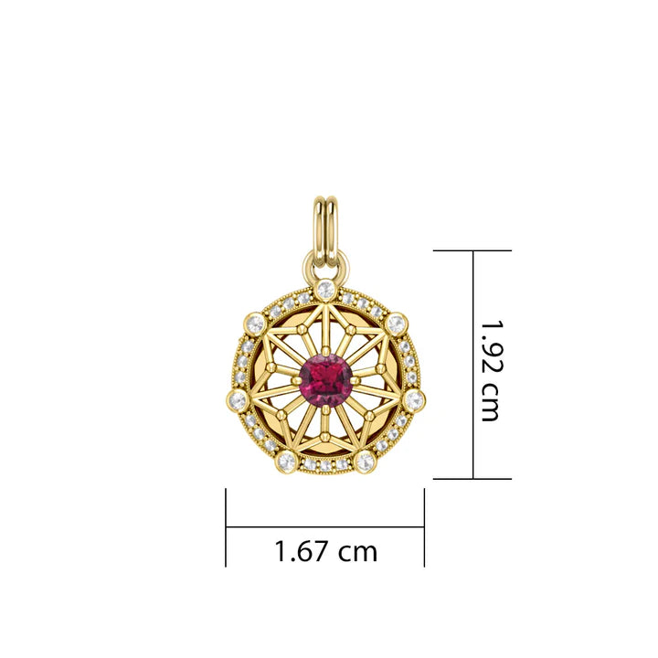 Gold Elegant Circle Symbol Pendant (Small)