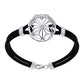 Symbole du cercle et bracelet en caoutchouc (argent)