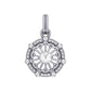 Women's Large Elegant Circle Symbol Pendant (Silver)