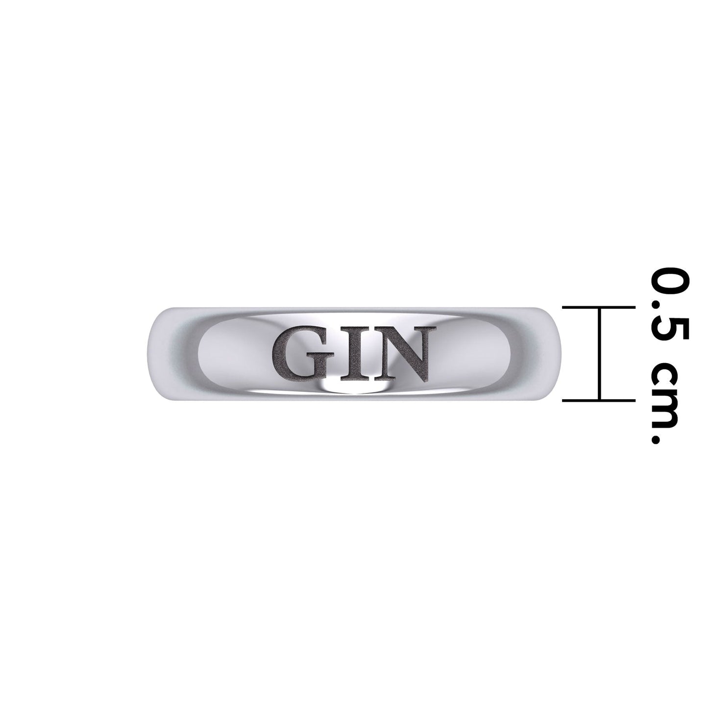 Anillo de banda GIN para hombre (plata)