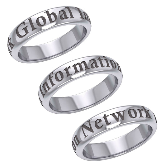 Global Information Network Band Ring (Silver)