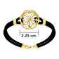 Circle Symbol and Rubber Bracelet (Gold Plate)
