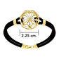 Circle Symbol and Rubber Bracelet (Gold Plate)