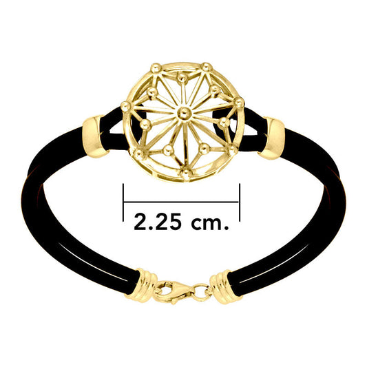 Symbole du cercle et bracelet en caoutchouc (plaque d'or)