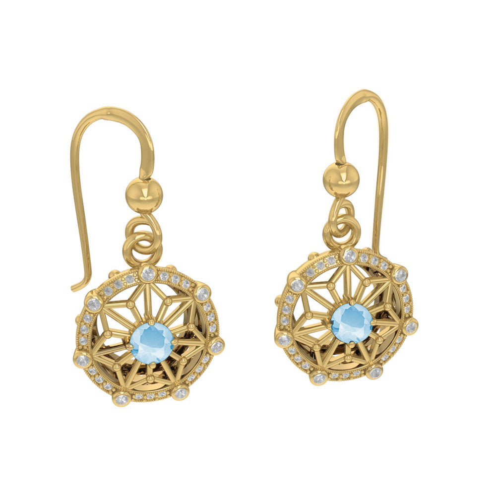 Gold Elegant Circle Symbol Earring Set