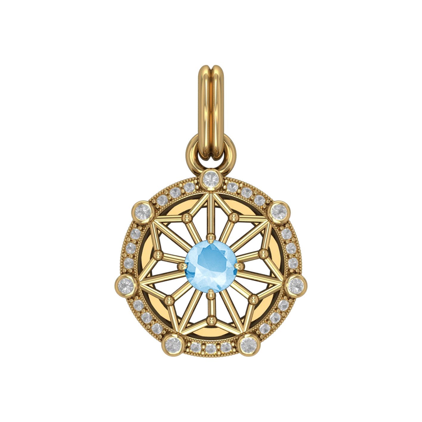 Women's Large Elegant Circle Symbol Pendant (Gold Plate)