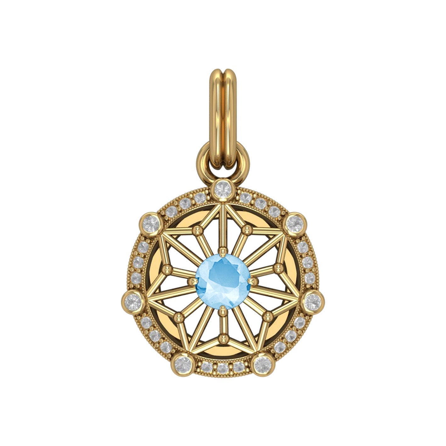 Gold Elegant Circle Symbol Pendant (Large)