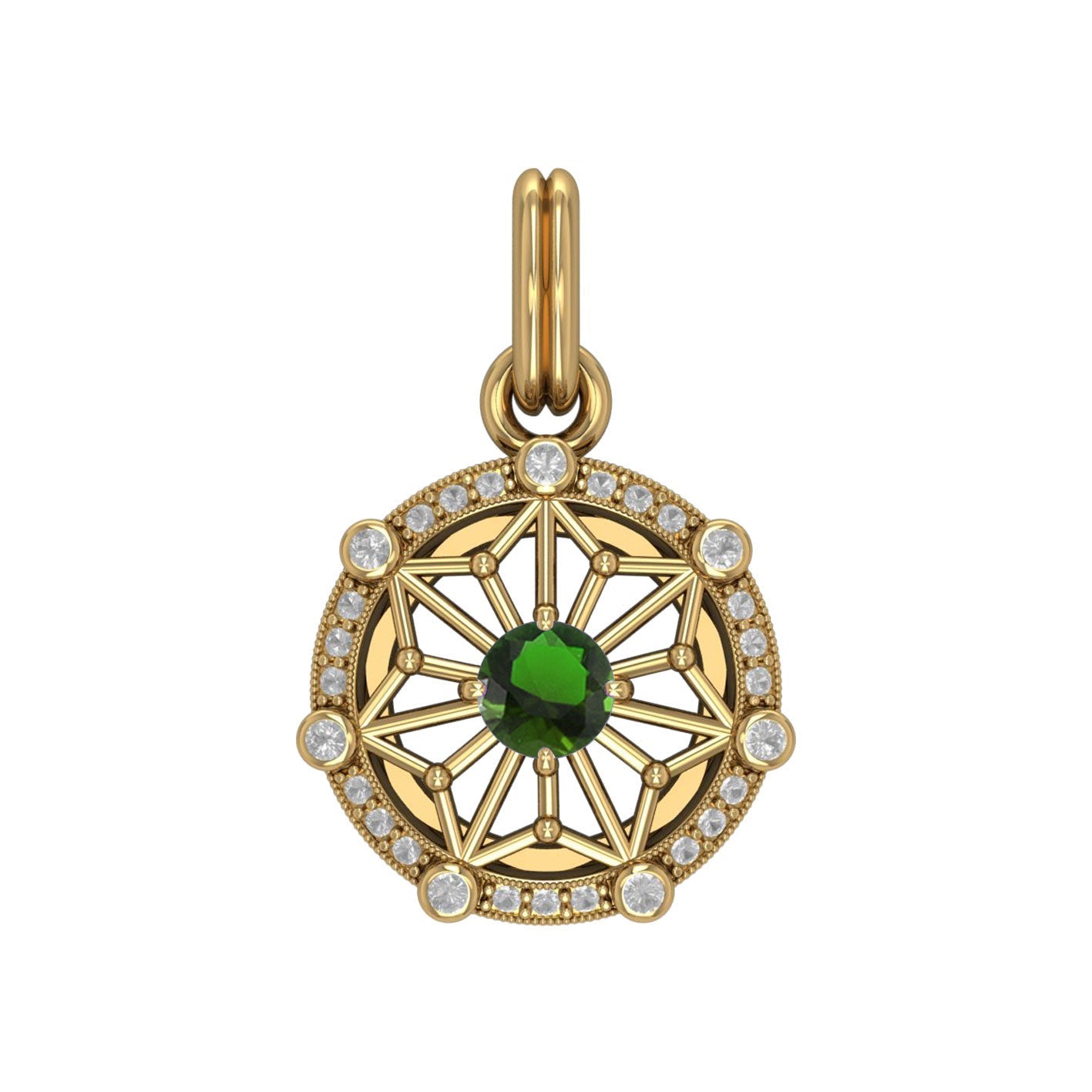 Women's Large Elegant Circle Symbol Pendant (Gold Plate)