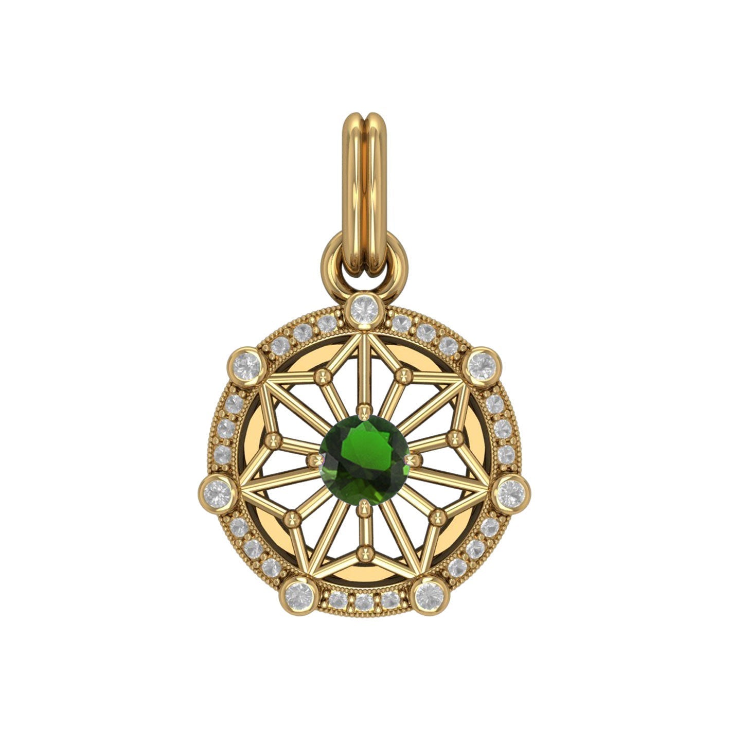Gold Elegant Circle Symbol Pendant (Large)