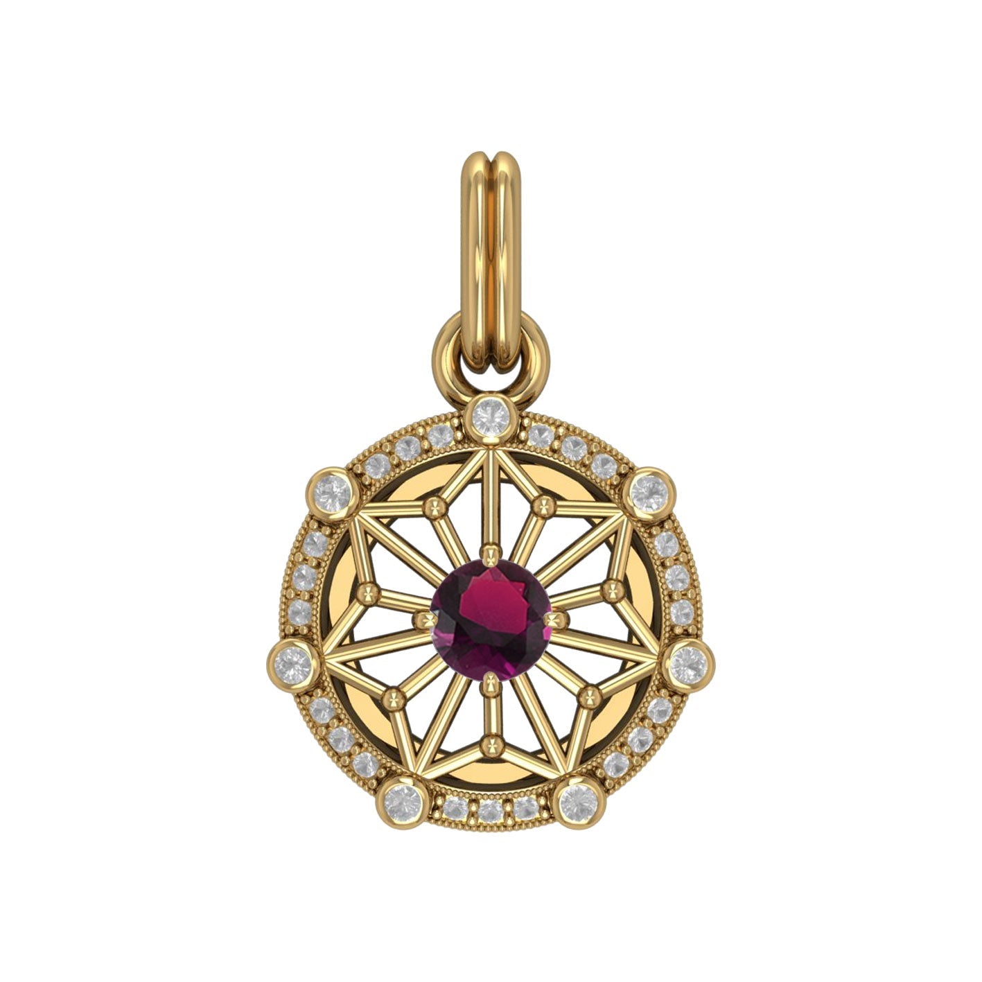 Women's Large Elegant Circle Symbol Pendant (Gold Plate)