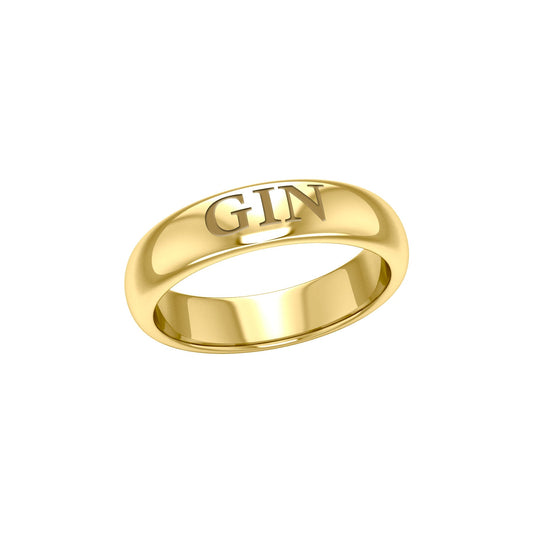 Men's GIN Band Ring (Gold Plate)