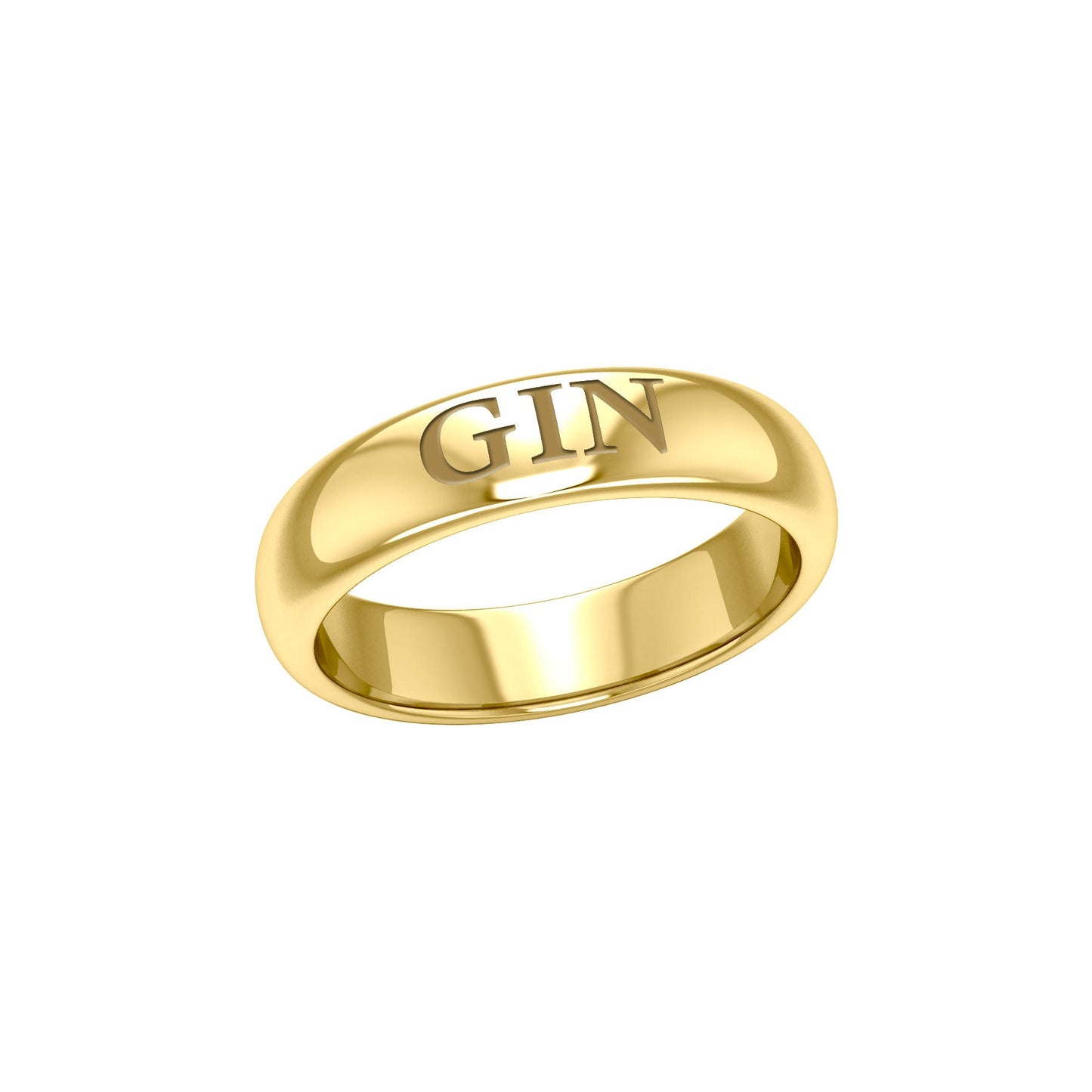 Bague GIN pour homme (plaqué or)