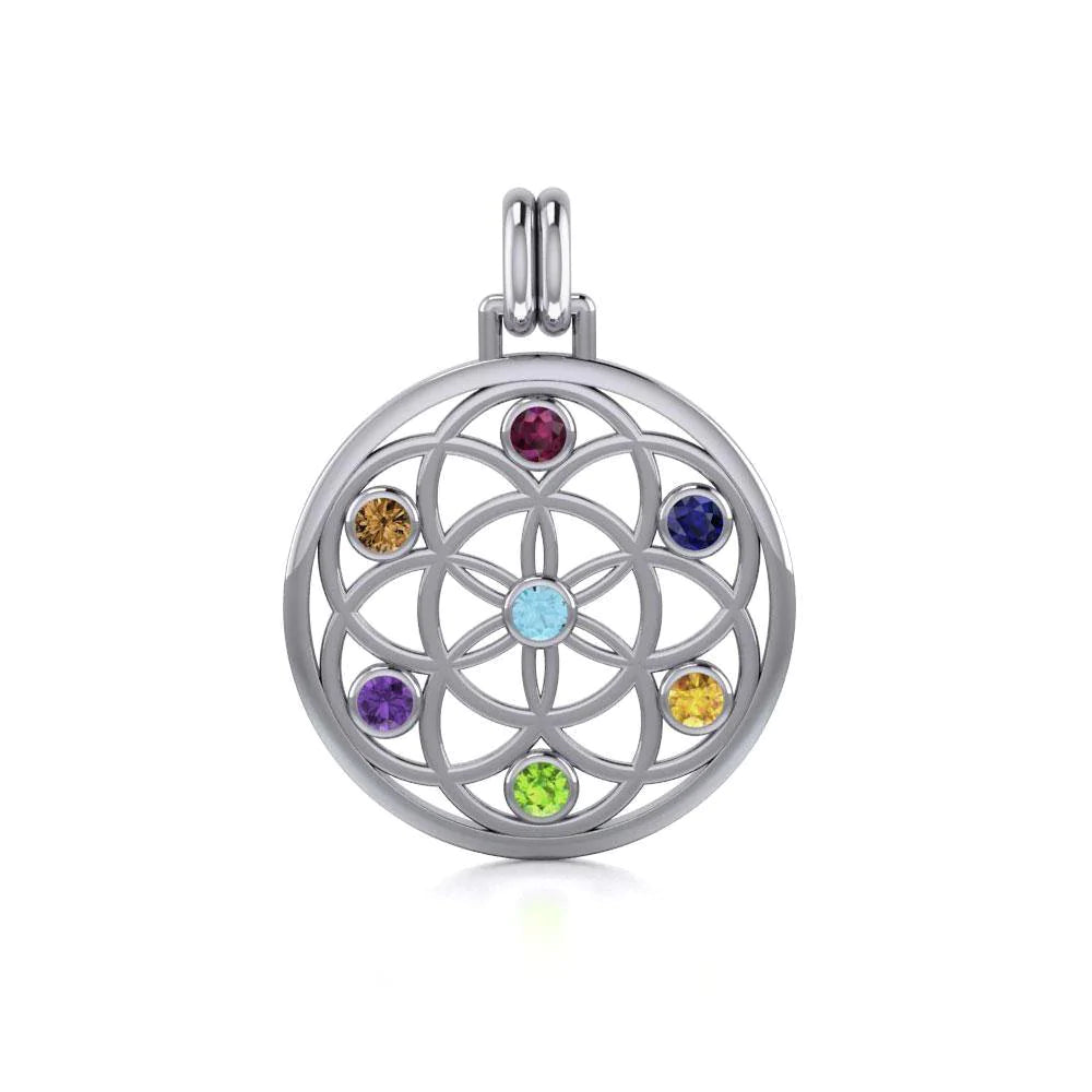 Flower of Life Chakra Pendant