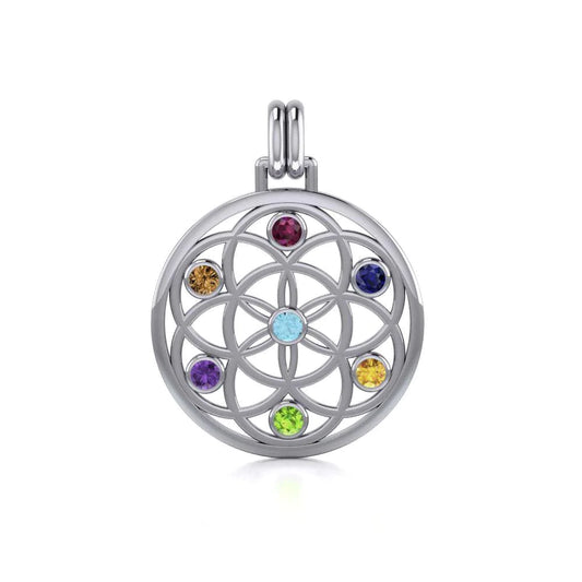 Flower of Life Chakra Pendant